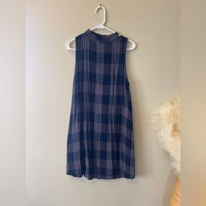 Cloth & Stone Navy Plaid Dress